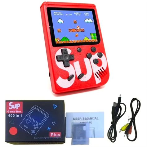 GRAPHENE SUP Handheld Retro Game Console – 400 Classic Games, Color LCD, USB Rechargeable, Portable