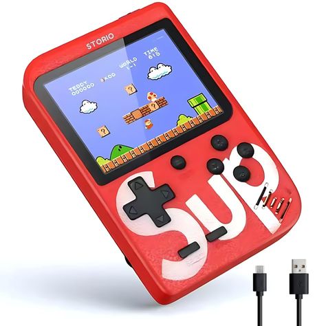 GRAPHENE SUP Handheld Retro Game Console – 400 Classic Games, Color LCD, USB Rechargeable, Portable